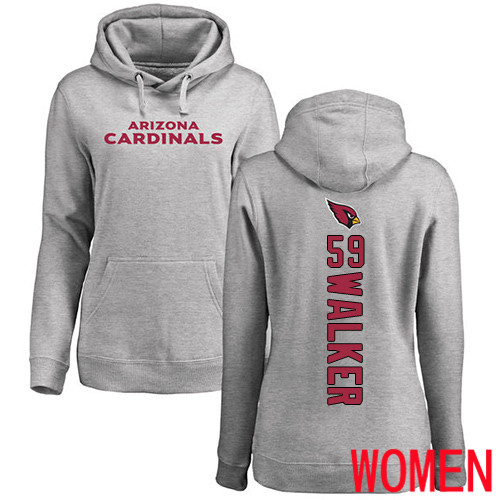Arizona Cardinals Ash Women Joe Walker Backer NFL Football #59 Pullover Hoodie Sweatshirts